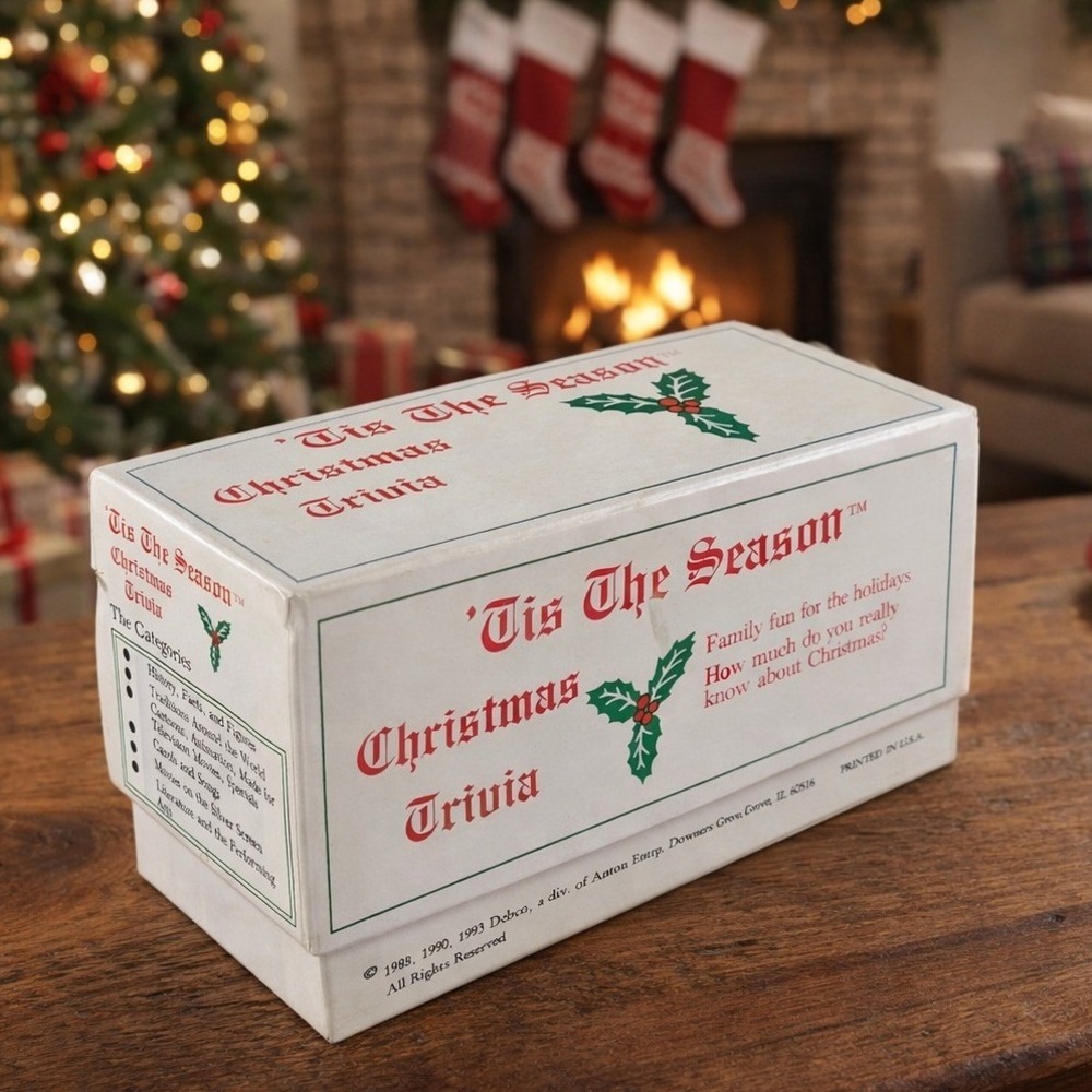 Vintage Tis The Season Christmas Trivia Card Game Complete Set